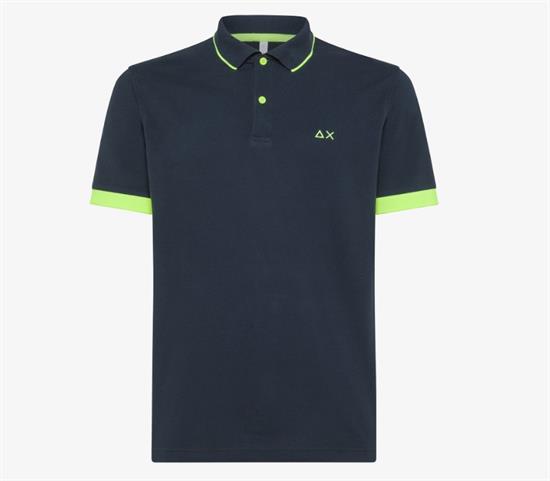 SUN68 POLO SMALL STRIPE FLUO