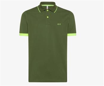 SUN68 POLO SMALL STRIPE FLUO