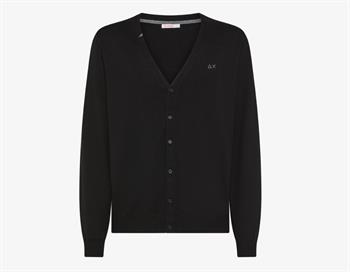 SUN68 CARDIGAN SOLID I24U 11 NERO